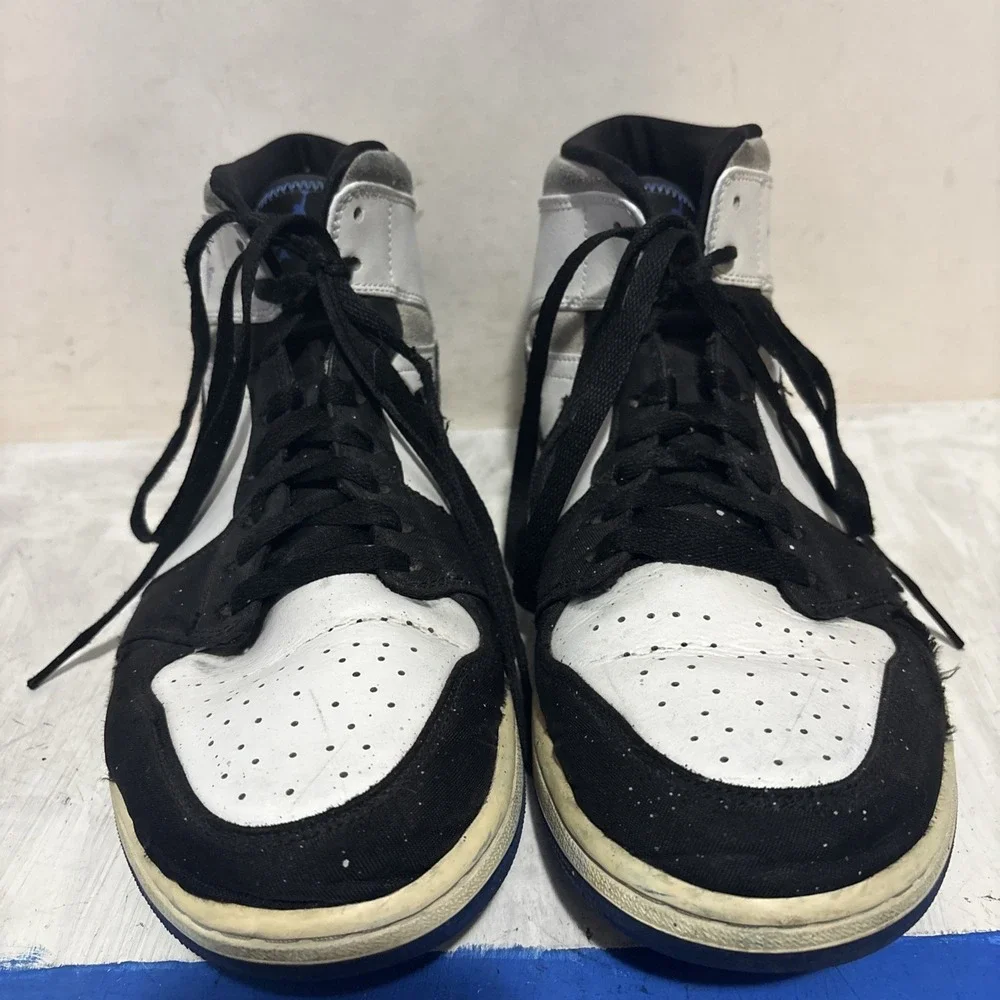 Nike Air Jordan 1 Mid SE Royal Black Toe 11.5 Men's Worn
